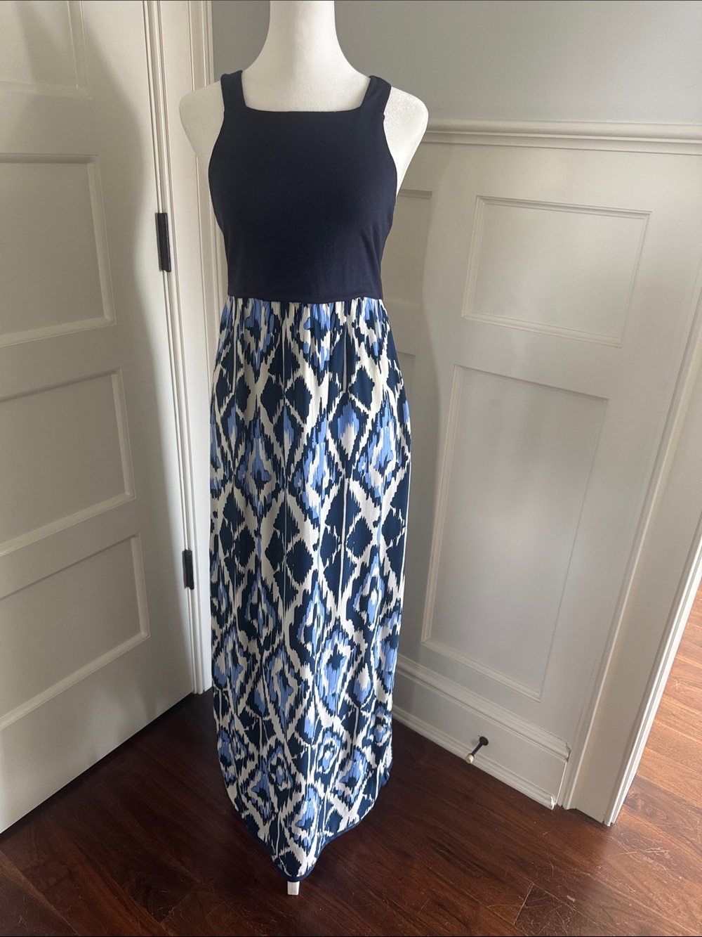 Alice & Trixie Navy and Blue Ikat Maxi Dress